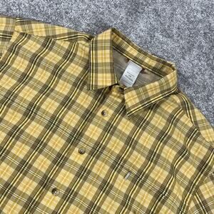 North Face Shirt Mens Large Mesh Breathable Outdoors Hiking Plaid Button Up